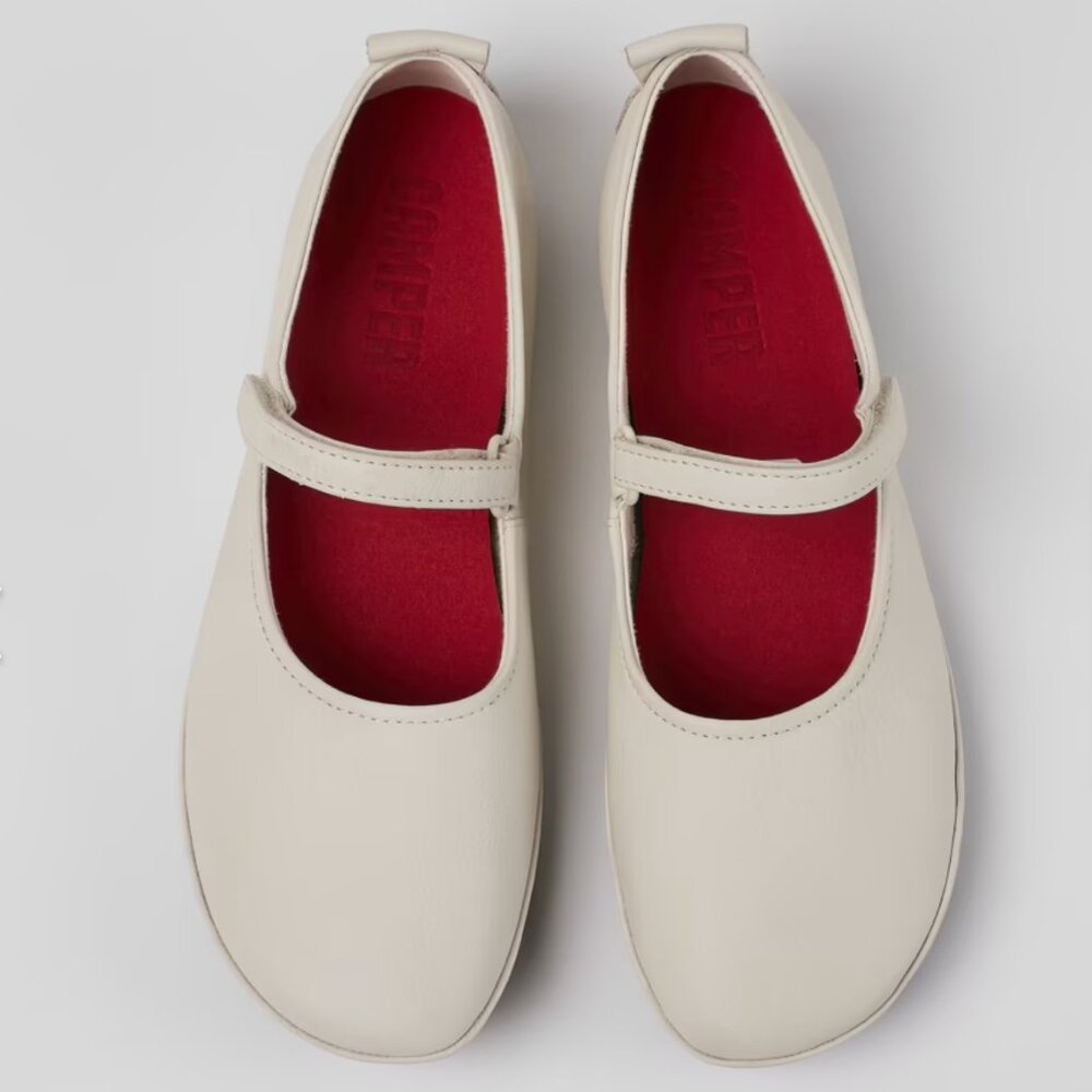 white ballet flats